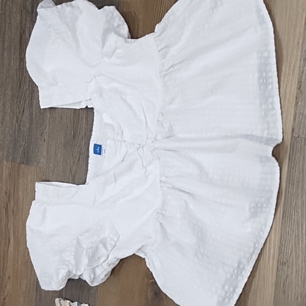 Large petite ruffle white shirt